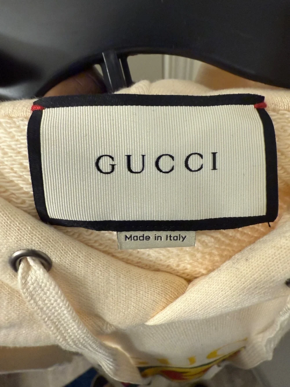 Gucci Distressed GG Box Logo Hoodie in Beige / Ivory
